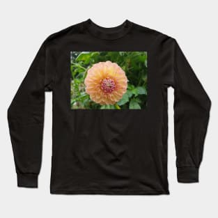 Pastel Pink and Yellow Dahlia Long Sleeve T-Shirt